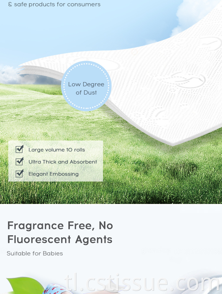Hygienic Fragrance Libreng Biodegradable 100% Virgin Wood Pulp Tissue Roll